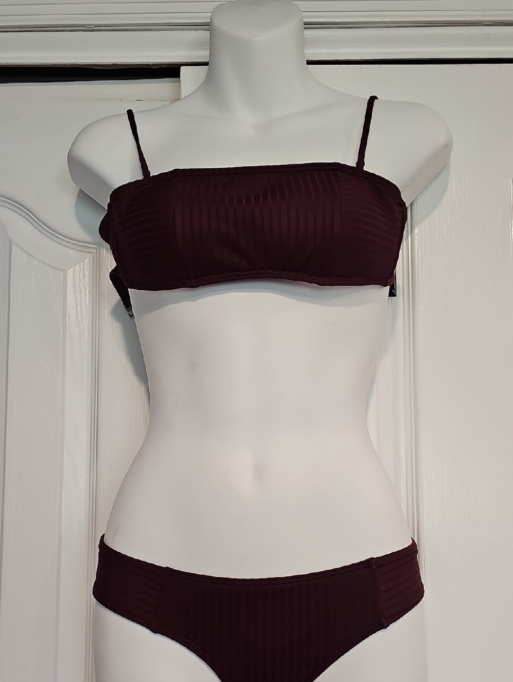 Abercrombie & Fitch Sz XXS Ribbed Oxblood Ribbed Bikini NWT